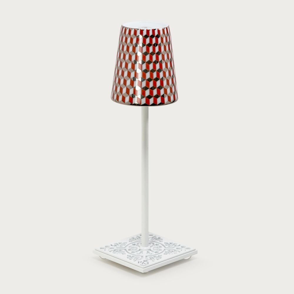 LAMPE EYGALIERES Blanche - Abat-jour TOMETO ROUGE