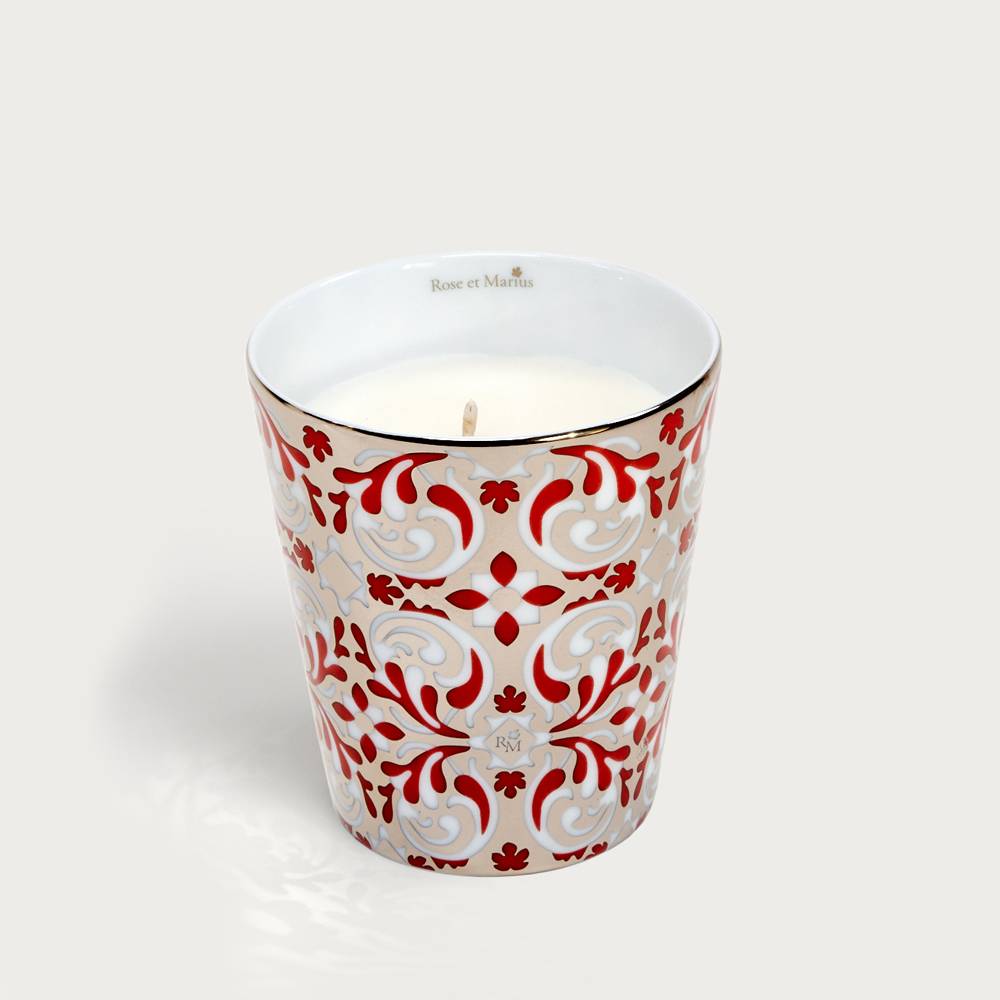 Precious refillable candle - oustau platinum red