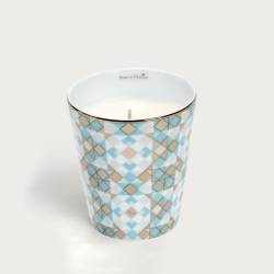 Precious refillable candle - souleu pattern turquoise