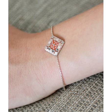 Bracelet Argent 925 - casteu rouge